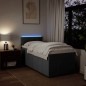 vidaXL Boxspringbett mit Matratze Dunkelgrau 100x200 cm Stoff vidaXL Boxspringbett mit Matratze Dunkelgrau 100x200 cm Stoff
