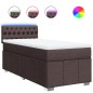 vidaXL Boxspringbett mit Matratze Dunkelbraun 100x200 cm Stoff vidaXL Boxspringbett mit Matratze Dunkelbraun 100x200 cm Stoff