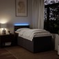 vidaXL Boxspringbett mit Matratze Dunkelbraun 100x200 cm Stoff vidaXL Boxspringbett mit Matratze Dunkelbraun 100x200 cm Stoff
