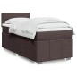 vidaXL Boxspringbett mit Matratze Dunkelbraun 100x200 cm Stoff vidaXL Boxspringbett mit Matratze Dunkelbraun 100x200 cm Stoff