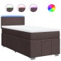 vidaXL Boxspringbett mit Matratze Dunkelbraun 100x200 cm Stoff vidaXL Boxspringbett mit Matratze Dunkelbraun 100x200 cm Stoff