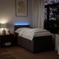 vidaXL Boxspringbett mit Matratze Dunkelbraun 100x200 cm Stoff vidaXL Boxspringbett mit Matratze Dunkelbraun 100x200 cm Stoff
