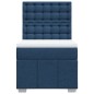 vidaXL Boxspringbett mit Matratze Blau 90x190 cm Stoff vidaXL Boxspringbett mit Matratze Blau 90x190 cm Stoff