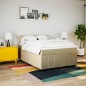 vidaXL Boxspringbett mit Matratze Creme 140x200 cm Stoff vidaXL Boxspringbett mit Matratze Creme 140x200 cm Stoff