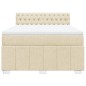 vidaXL Boxspringbett mit Matratze Creme 140x200 cm Stoff vidaXL Boxspringbett mit Matratze Creme 140x200 cm Stoff