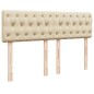 vidaXL Boxspringbett mit Matratze Creme 140x200 cm Stoff vidaXL Boxspringbett mit Matratze Creme 140x200 cm Stoff