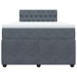 vidaXL Boxspringbett mit Matratze Dunkelgrau 120x190 cm Samt vidaXL Boxspringbett mit Matratze Dunkelgrau 120x190 cm Samt