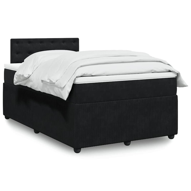 vidaXL Boxspringbett mit Matratze Schwarz 120x190 cm Samt vidaXL Boxspringbett mit Matratze Schwarz 120x190 cm Samt