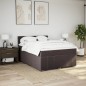 vidaXL Boxspringbett mit Matratze Dunkelbraun 160x200 cm Stoff vidaXL Boxspringbett mit Matratze Dunkelbraun 160x200 cm Stoff