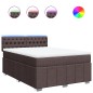 vidaXL Boxspringbett mit Matratze Dunkelbraun 160x200 cm Stoff vidaXL Boxspringbett mit Matratze Dunkelbraun 160x200 cm Stoff