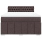 vidaXL Boxspringbett mit Matratze Dunkelbraun 160x200 cm Stoff vidaXL Boxspringbett mit Matratze Dunkelbraun 160x200 cm Stoff