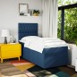 vidaXL Boxspringbett mit Matratze Blau 80x200 cm Stoff vidaXL Boxspringbett mit Matratze Blau 80x200 cm Stoff
