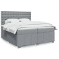 vidaXL Boxspringbett mit Matratze Hellgrau 200x200 cm Stoff vidaXL Boxspringbett mit Matratze Hellgrau 200x200 cm Stoff
