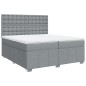 vidaXL Boxspringbett mit Matratze Hellgrau 200x200 cm Stoff vidaXL Boxspringbett mit Matratze Hellgrau 200x200 cm Stoff