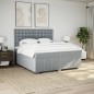 vidaXL Boxspringbett mit Matratze Hellgrau 200x200 cm Stoff vidaXL Boxspringbett mit Matratze Hellgrau 200x200 cm Stoff