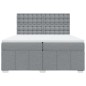 vidaXL Boxspringbett mit Matratze Hellgrau 200x200 cm Stoff vidaXL Boxspringbett mit Matratze Hellgrau 200x200 cm Stoff