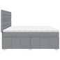 vidaXL Boxspringbett mit Matratze Hellgrau 200x200 cm Stoff vidaXL Boxspringbett mit Matratze Hellgrau 200x200 cm Stoff