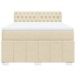 vidaXL Boxspringbett mit Matratze Creme 140x200 cm Stoff vidaXL Boxspringbett mit Matratze Creme 140x200 cm Stoff