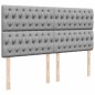vidaXL Boxspringbett mit Matratze Hellgrau 200x200 cm Stoff