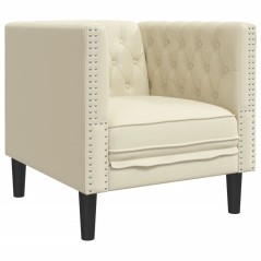 vidaXL Chesterfield-Sessel Creme Kunstleder