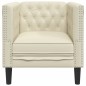 vidaXL Chesterfield-Sessel Creme Kunstleder vidaXL Chesterfield-Sessel Creme Kunstleder