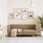 vidaXL Chesterfield-Sofa 2-Sitzer Cappuccino Kunstleder vidaXL Chesterfield-Sofa 2-Sitzer Cappuccino Kunstleder