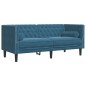 vidaXL Chesterfield-Sofa mit Nackenrollen 2-Sitzer Blau Samt vidaXL Chesterfield-Sofa mit Nackenrollen 2-Sitzer Blau Samt