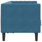 vidaXL Chesterfield-Sofa mit Nackenrollen 2-Sitzer Blau Samt vidaXL Chesterfield-Sofa mit Nackenrollen 2-Sitzer Blau Samt