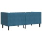 vidaXL Chesterfield-Sofa mit Nackenrollen 2-Sitzer Blau Samt vidaXL Chesterfield-Sofa mit Nackenrollen 2-Sitzer Blau Samt