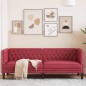 vidaXL Chesterfield-Sofa 3-Sitzer Weinrot Kunstleder vidaXL Chesterfield-Sofa 3-Sitzer Weinrot Kunstleder