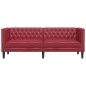 vidaXL Chesterfield-Sofa 3-Sitzer Weinrot Kunstleder vidaXL Chesterfield-Sofa 3-Sitzer Weinrot Kunstleder