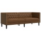 vidaXL Chesterfield-Sofa 3-Sitzer Braun Kunstleder in Wildleder-Optik vidaXL Chesterfield-Sofa 3-Sitzer Braun Kunstleder in Wildleder-Optik