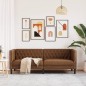 vidaXL Chesterfield-Sofa 3-Sitzer Braun Kunstleder in Wildleder-Optik vidaXL Chesterfield-Sofa 3-Sitzer Braun Kunstleder in Wildleder-Optik
