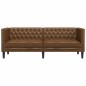 vidaXL Chesterfield-Sofa 3-Sitzer Braun Kunstleder in Wildleder-Optik vidaXL Chesterfield-Sofa 3-Sitzer Braun Kunstleder in Wildleder-Optik