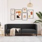 vidaXL Chesterfield-Sofa 3-Sitzer Schwarz Kunstleder vidaXL Chesterfield-Sofa 3-Sitzer Schwarz Kunstleder