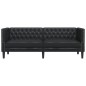 vidaXL Chesterfield-Sofa 3-Sitzer Schwarz Kunstleder vidaXL Chesterfield-Sofa 3-Sitzer Schwarz Kunstleder