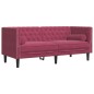vidaXL Chesterfield-Sofa mit Nackenrollen 2-Sitzer Weinrot Samt vidaXL Chesterfield-Sofa mit Nackenrollen 2-Sitzer Weinrot Samt