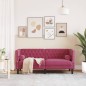 vidaXL Chesterfield-Sofa mit Nackenrollen 2-Sitzer Weinrot Samt vidaXL Chesterfield-Sofa mit Nackenrollen 2-Sitzer Weinrot Samt