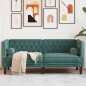 vidaXL Chesterfield-Sofa mit Nackenrollen 2-Sitzer Dunkelgrün Samt vidaXL Chesterfield-Sofa mit Nackenrollen 2-Sitzer Dunkelgrün Samt