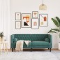 vidaXL Chesterfield-Sofa mit Nackenrollen 2-Sitzer Dunkelgrün Samt vidaXL Chesterfield-Sofa mit Nackenrollen 2-Sitzer Dunkelgrün Samt