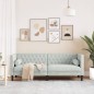 vidaXL Chesterfield-Sofa mit Nackenrollen 3-Sitzer Hellgrau Samt vidaXL Chesterfield-Sofa mit Nackenrollen 3-Sitzer Hellgrau Samt