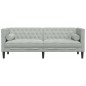 vidaXL Chesterfield-Sofa mit Nackenrollen 3-Sitzer Hellgrau Samt vidaXL Chesterfield-Sofa mit Nackenrollen 3-Sitzer Hellgrau Samt