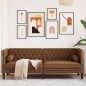 vidaXL Chesterfield-Sofa 3-Sitzer Braun Kunstleder in Wildleder-Optik vidaXL Chesterfield-Sofa 3-Sitzer Braun Kunstleder in Wildleder-Optik