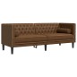 vidaXL Chesterfield-Sofa 3-Sitzer Braun Kunstleder in Wildleder-Optik vidaXL Chesterfield-Sofa 3-Sitzer Braun Kunstleder in Wildleder-Optik