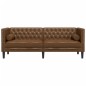 vidaXL Chesterfield-Sofa 3-Sitzer Braun Kunstleder in Wildleder-Optik vidaXL Chesterfield-Sofa 3-Sitzer Braun Kunstleder in Wildleder-Optik