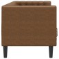 vidaXL Chesterfield-Sofa 3-Sitzer Braun Kunstleder in Wildleder-Optik vidaXL Chesterfield-Sofa 3-Sitzer Braun Kunstleder in Wildleder-Optik