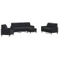 vidaXL 4-tlg. Sofagarnitur mit Kissen Schwarz Samt vidaXL 4-tlg. Sofagarnitur mit Kissen Schwarz Samt