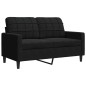 vidaXL 4-tlg. Sofagarnitur mit Kissen Schwarz Samt vidaXL 4-tlg. Sofagarnitur mit Kissen Schwarz Samt