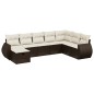 vidaXL 8-tlg. Garten-Sofagarnitur mit Kissen Braun Poly Rattan vidaXL 8-tlg. Garten-Sofagarnitur mit Kissen Braun Poly Rattan