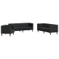 vidaXL 3-tlg. Chesterfield-Sofa-Set Schwarz Kunstleder vidaXL 3-tlg. Chesterfield-Sofa-Set Schwarz Kunstleder